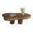 48.5" Rustic Wood Coffee Table, Round Coffee Table with Cloud Shaped Design Cloud Coffee Table Made of Solid Wood & Manufactured Wood and Vintage Walnut Veneer Finish for Living Room