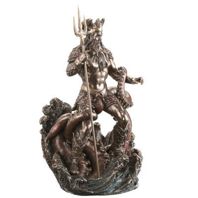 8.86 inches Height Cold Cast Bronze  Oceanus the Primordial Titan of Water Bronze Finish Figurine