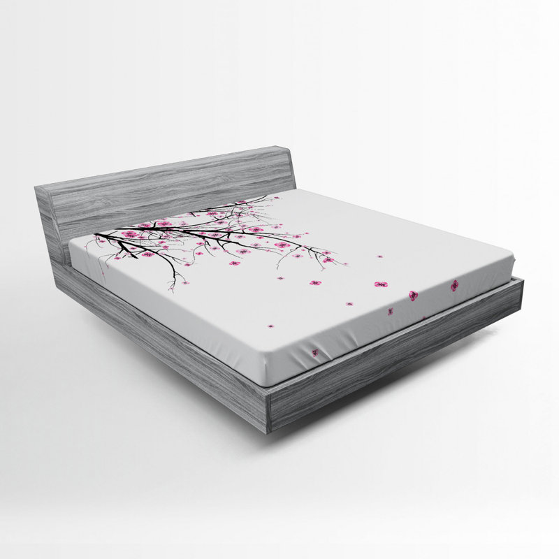 Microfiber Floral Fitted Sheet, Queen Fitted Sheet