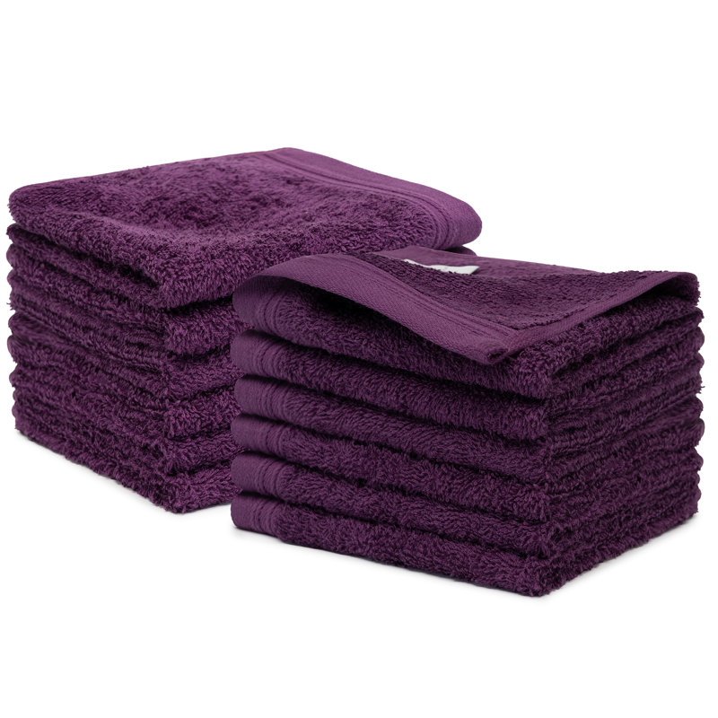 Ensemble de serviettes essuie-mains 100% coton 4 pièces Kendra, Prune, 12