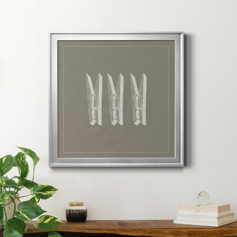 Laundry Laundry VI - Toile encadrée de qualité supérieure - prête à être suspendue, H 22,5 po x l 22,5 po x P 1,5 po
