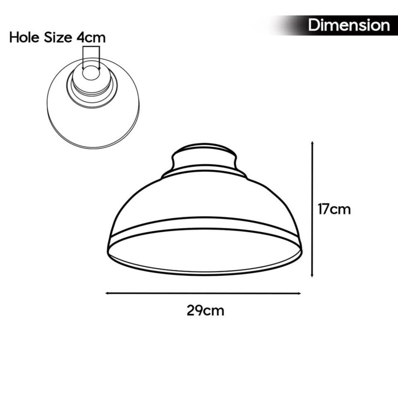 Trabelsi 17cm H Metal Dome Lamp Shade, Clay