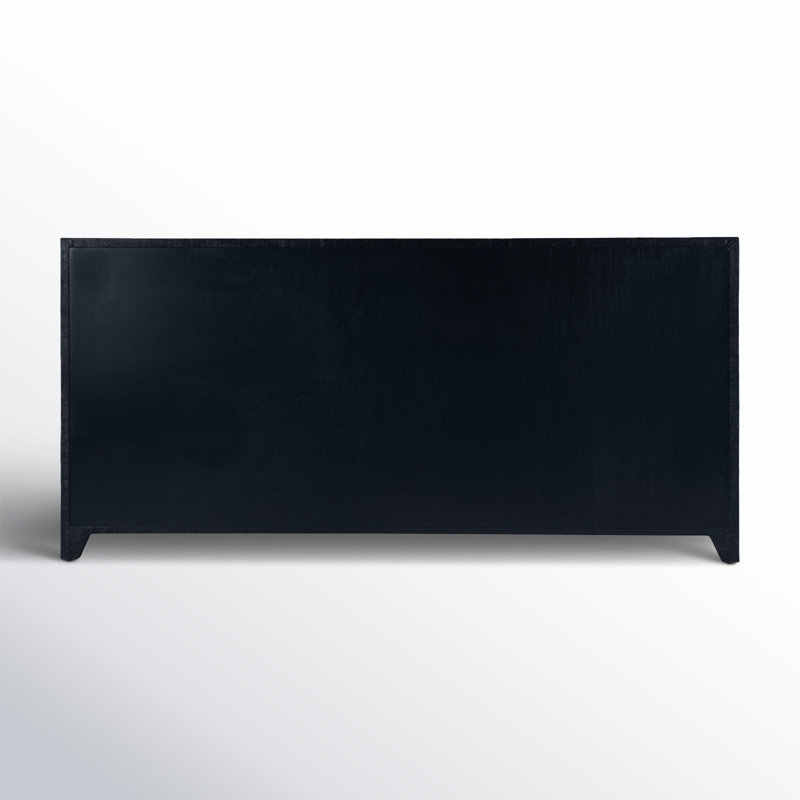 Bar Harbor Raffia 4 Door 70" Sideboard, Navy Blue