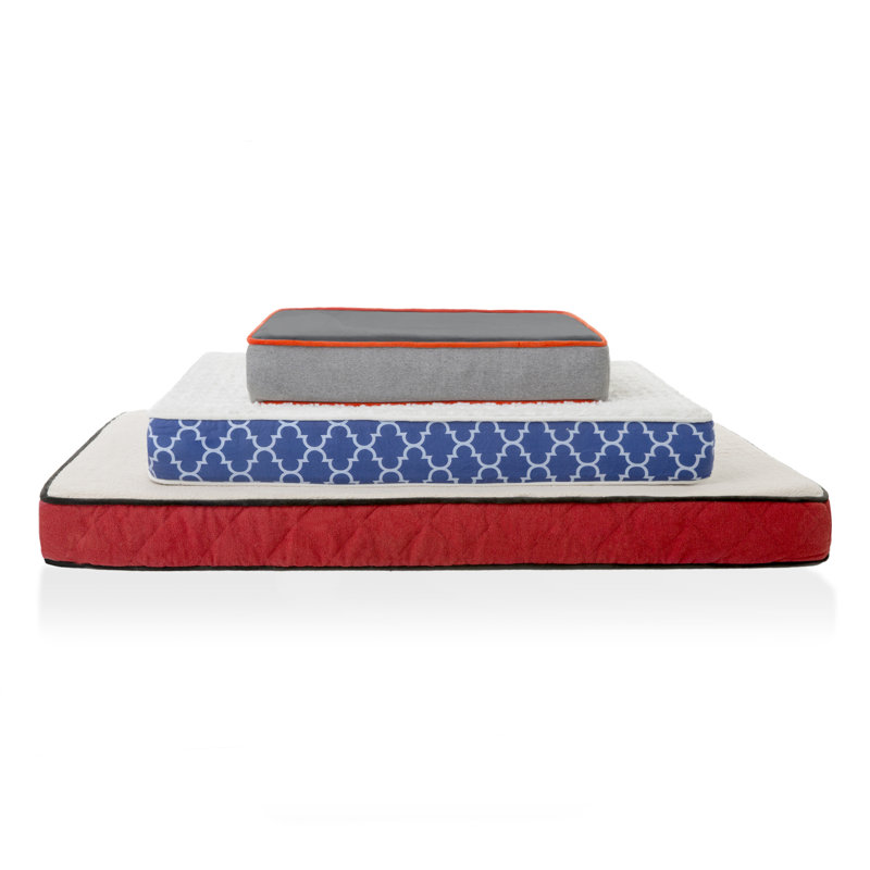Large Navy Trellis Orthopedic Waterproof Dog Bed