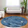 Machine Washable Indoor/Outdoor Christain ACN1349 Navy Rug