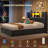 Full Size Upholstered Storage Bed Frame with LED Lights and Charging Station, Platform Bed with Hidden Headboard Storage and 6 Drawers-460588382