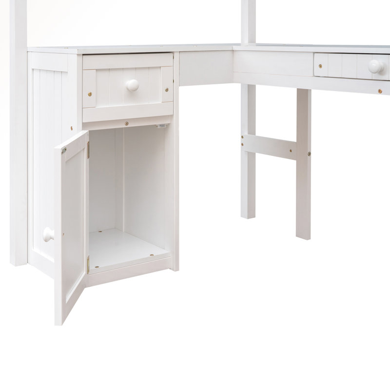 Haninah Kids Twin Loft Bed with Drawers