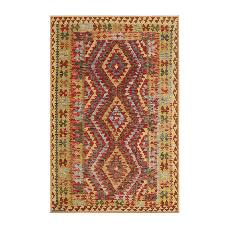 Tapis brun/gris/rouge contemporain, Rectangle 6 pi x 9 pi