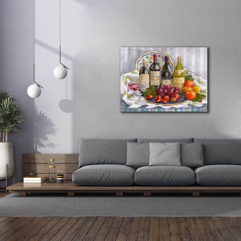  «Wine Bottles» par Gale Pitt, art mural sur toile, 54 po x 40 po, H 40 po x l 54 po