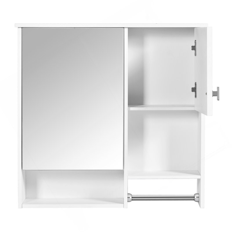 Modern Wall Mounted Bathroom Medicine Cabinet With Mirror And Towel Bar