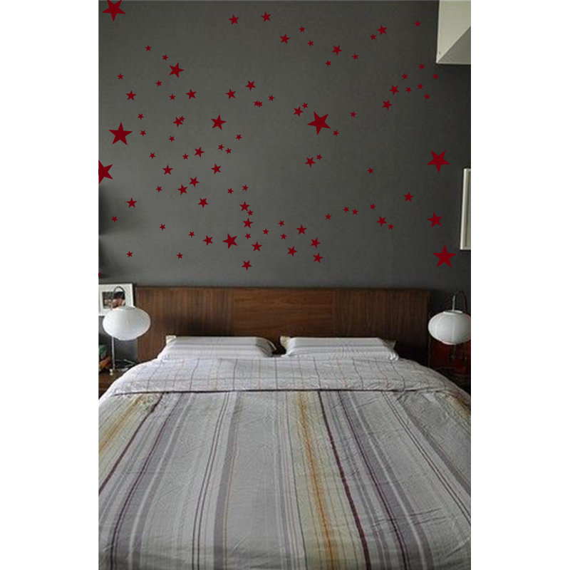 Adhésif décoratif étoiles, Bourgogne, H 24 po x l 27 po x P 0,01 po