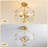 16" Modern Drum Semi-Flush Mount Ceiling Light – Gold Frame with Textured Glass Shade for Living Room, Bedroom & Entryway