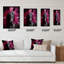 Horloge murale cheval noir et rose vibrant vibrant II - animaux-99632758