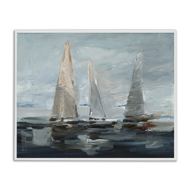  «Painterly Sail Sail Trio», art de la giclée encadrée par Ethan Harper, H 16 po x l 20 po