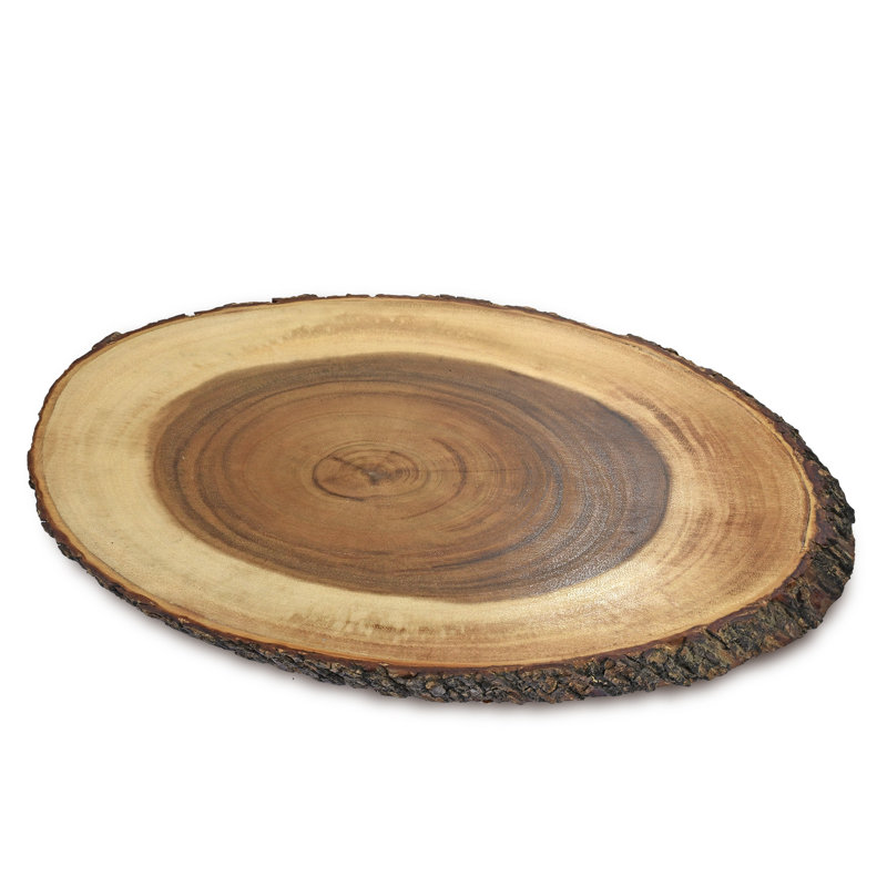 Planche à découper en forme d'arbre de pluie en bois fait à la main de forme ovale Aeravida