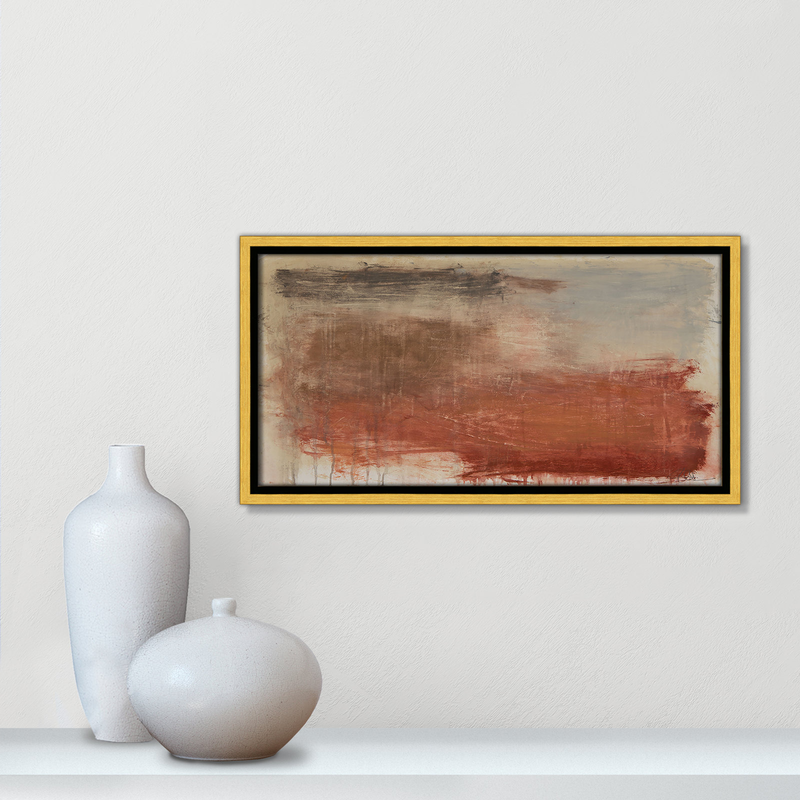 Autumn Over The Rivera Print by , 9.5" H x 17.5" W, Gold