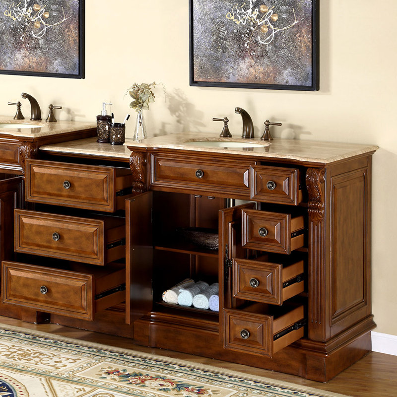 Ensemble de meuble-lavabo simple 58 po Tevis, Lavabo à gauche