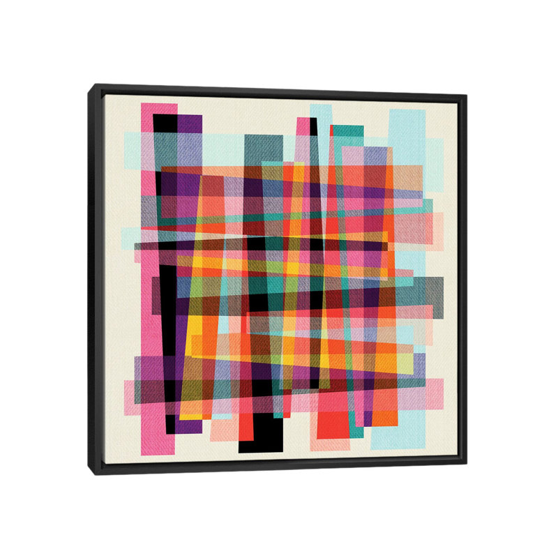 «Fragments IX», impression sur toile, H 18 po x l 18 po x P 1,5 po, Toile encadrée noire, Pas de tapis