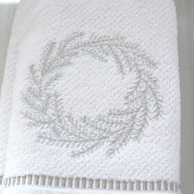 Floral Wreath Embroidered Luxury Cotton Hand Towel