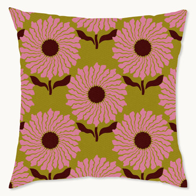 Housse de coussin floral en polyester