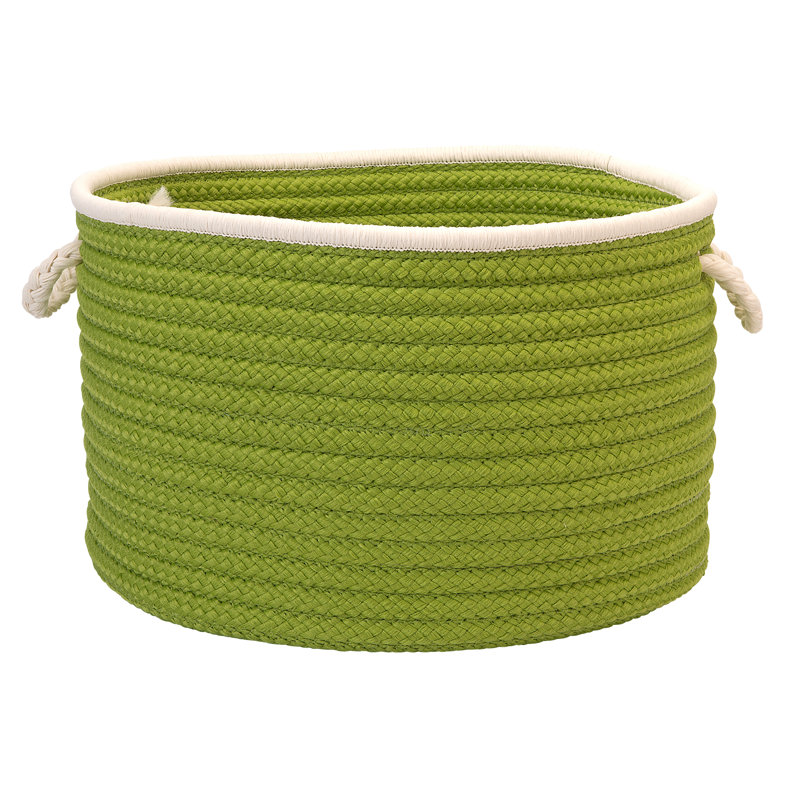 Bay Isle Home™ Otis Fabric Basket, 10" H x 14" W x 14" D, Bright Green