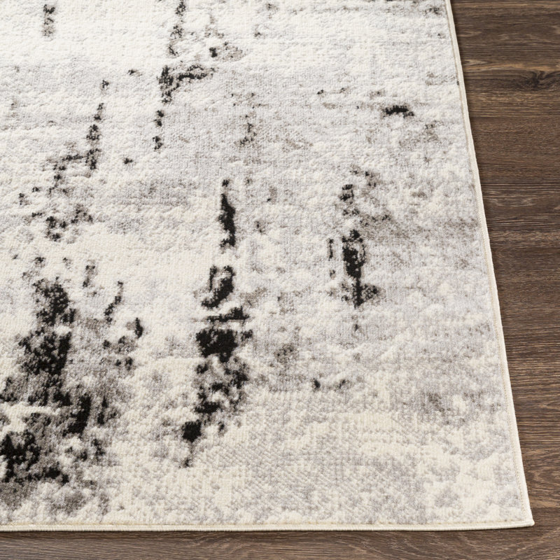 Ceslie Gray/Charcoal Area Rug, Rectangle 6'7" x 9'