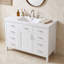 Meuble-lavabo de salle de bain avec lavabo en résine, 6 tiroirs à fermeture en douceur, cloisons amovibles et supports de porte à deux niveaux