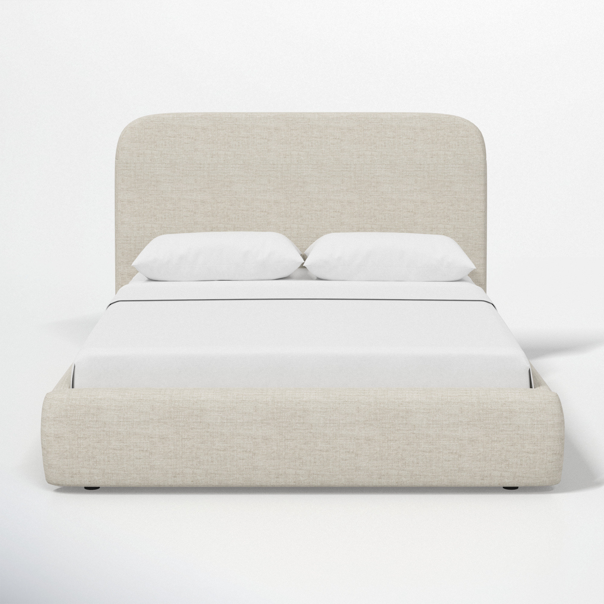 Upholstered Bed, Relaxed Zinc Linen, Twin