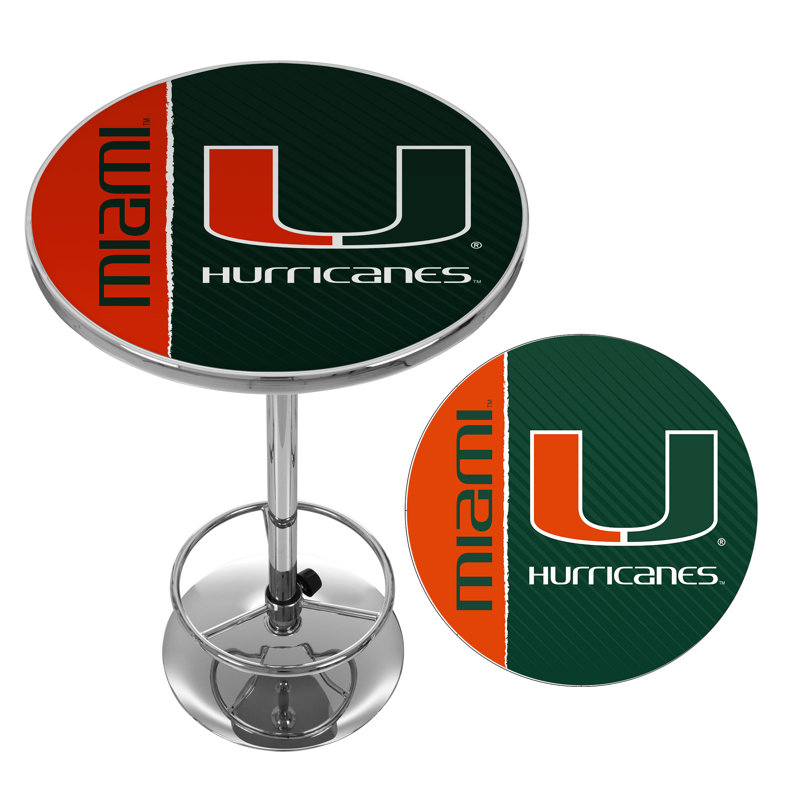 Round Metal Base Dining Table, University of Miami