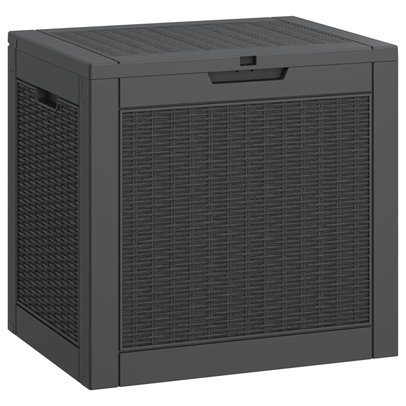 31 Gallon Resin Deck Box Waterproof UV Resistant Outdoor Storage Box, Black