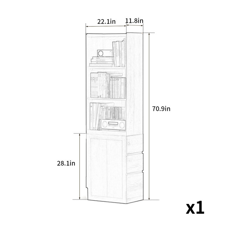 Bibliothèque moderne simple et exquise, Marron foncé