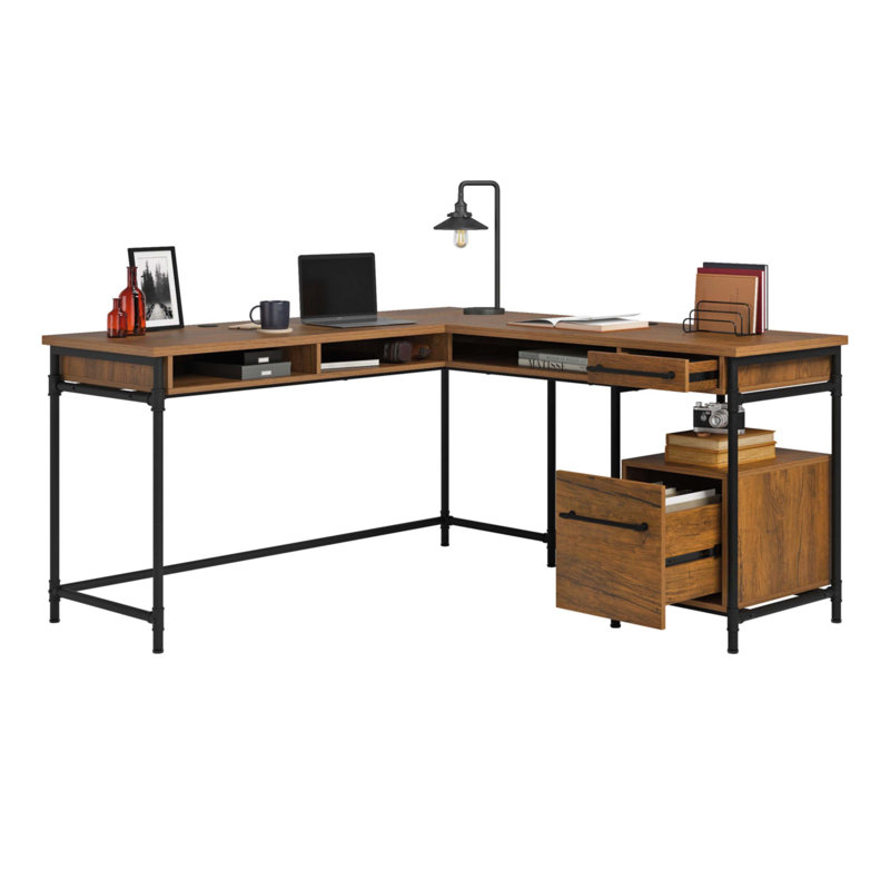 Bureau en L avec bureau épais de 1 pouce