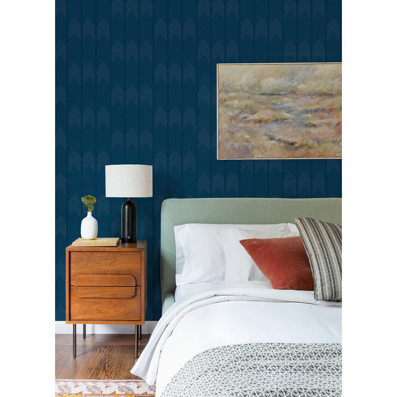 Rouleau de papier peint L 33 pi x l 20,5 po Fosca, Bleu foncé