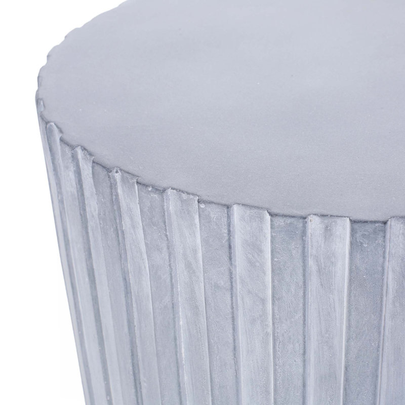 Table d'appoint d'extérieur en béton léger, gris-bleu