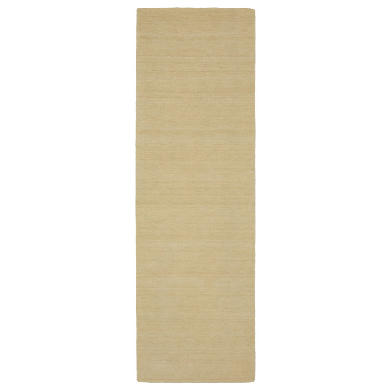 Yolandi Beige Solid Color Hand Tufted Wool Area Rug, Runner 2'6" x 8'