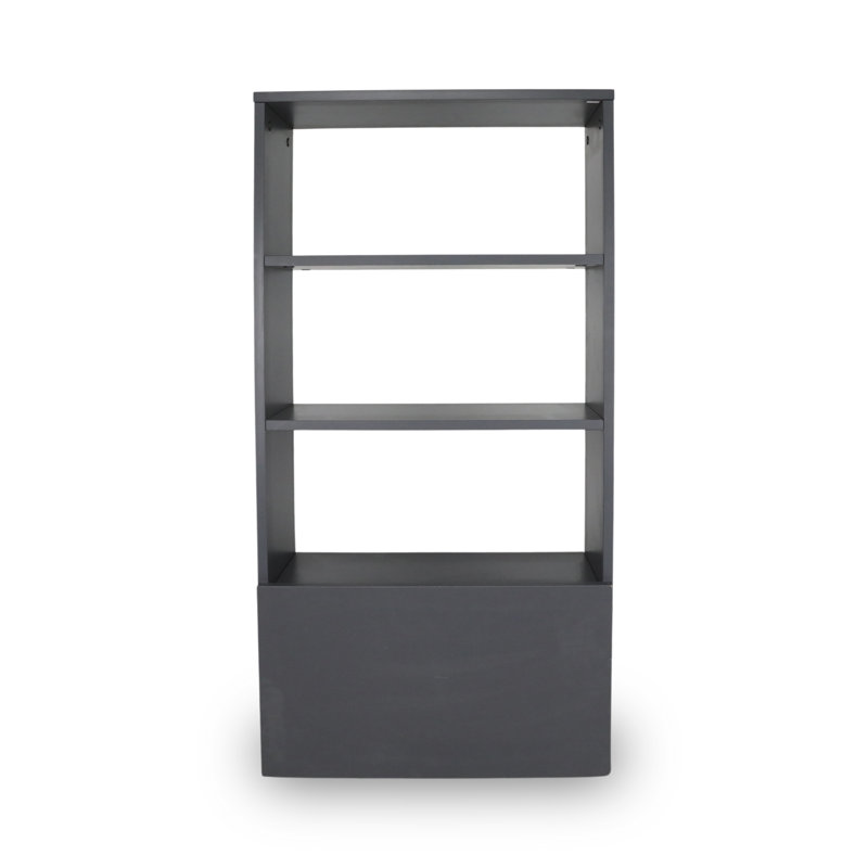 Milette 122cm H x 60cm W Standard Bookcase, Grey