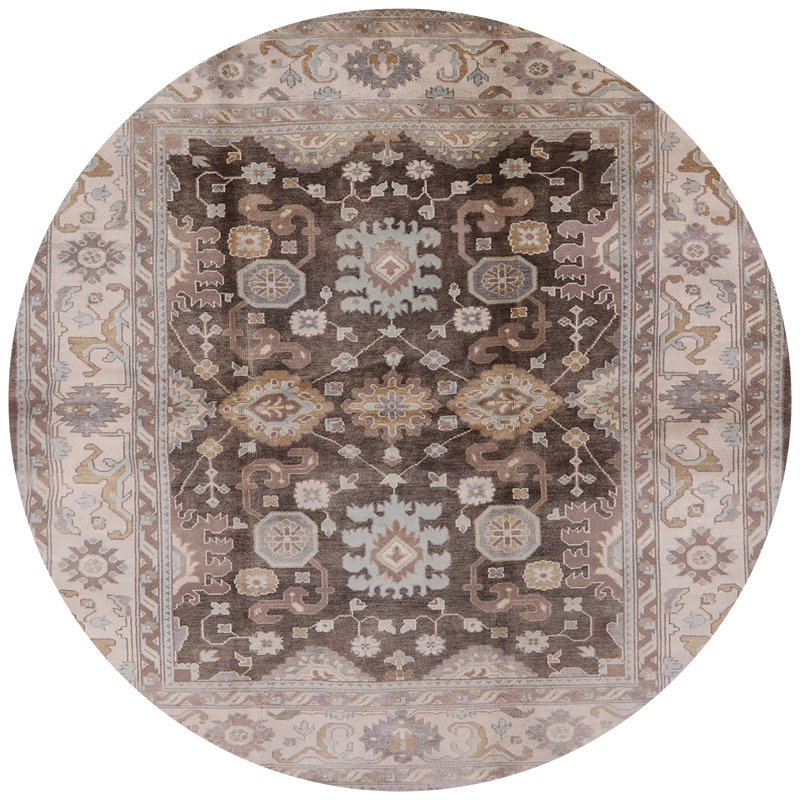 Tapis oriental beige / brun, Rond 6 pi