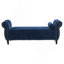 Banc repose-pieds rectangulaire en velours avec rangement et 1 coussin décoratif-1633589151