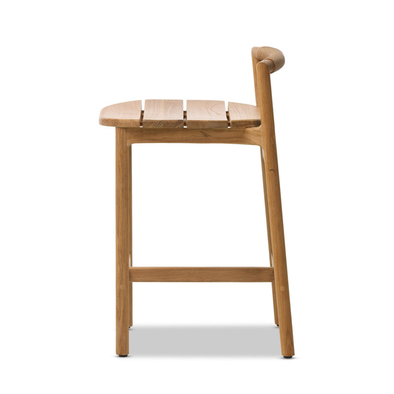 Baden Outdoor Teak Bar Stool, 24.29"
