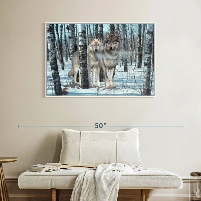 Ombres de neige, Cadre flottant blanc, 40 po x 27 po