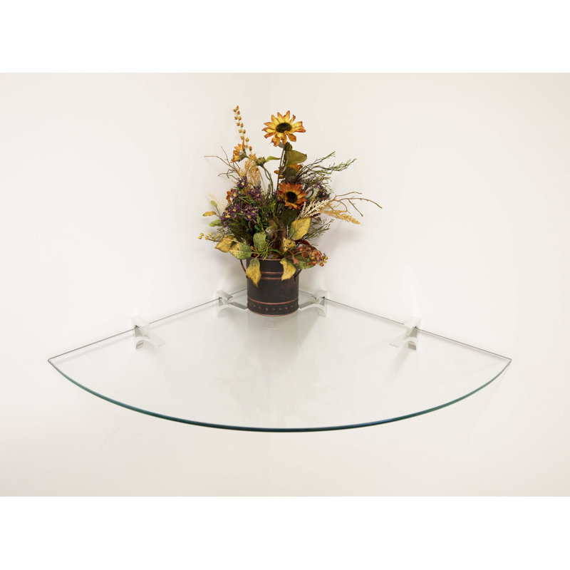 Glass Corner Shelf, Chrome