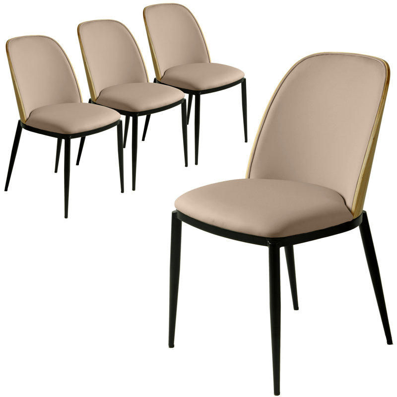 Kelce 18.7'' H Upholstered Side Chair, Natural Wood/Beige