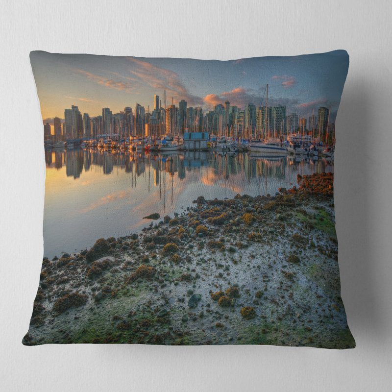 Coussin de soleil beau soleil à vancouver, 16 po x 1 po, Coussin décoratif