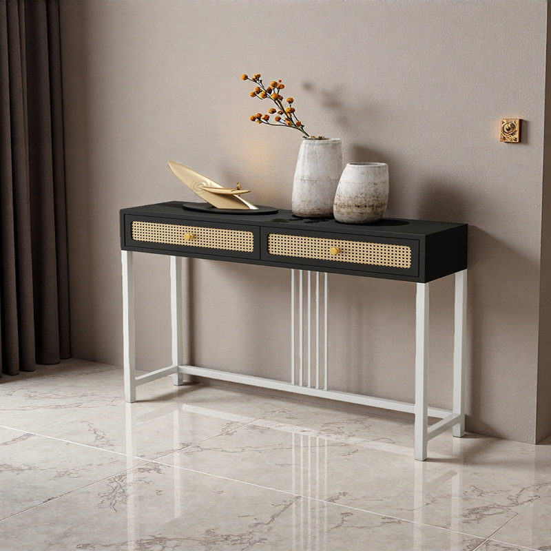 Console Modern, 33.46" H x 47.24" W x 11.81" D, Noir, Blanc