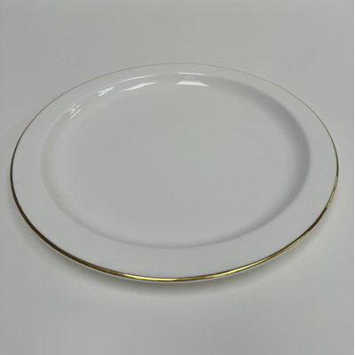 Victoria Bella 12.5" Bone Сhina Plate with décor Dinner Plate with Gold Trim