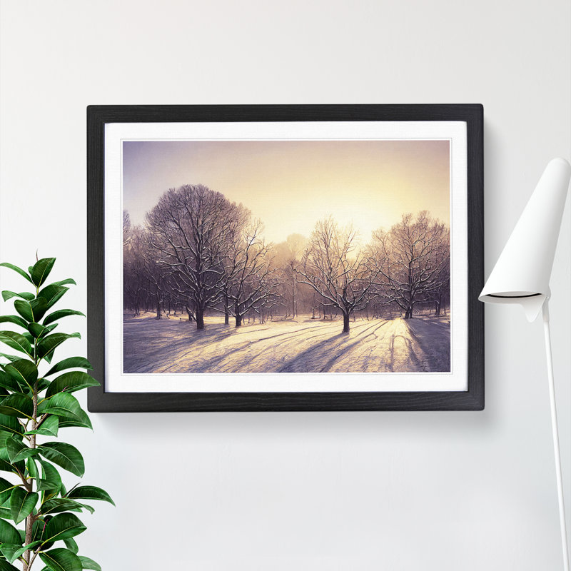 Fierce Winter Forest - Single Picture Frame Print, Black, 46cm H x 64cm W x 2cm D
