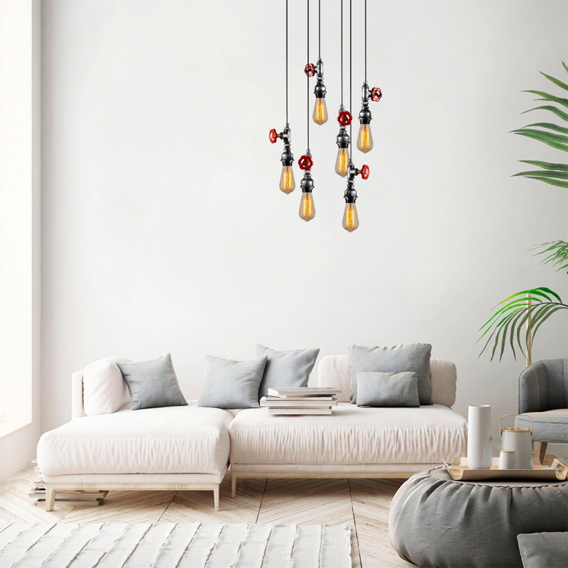 Luminaire suspendu grappe 6 lumières Fulcher