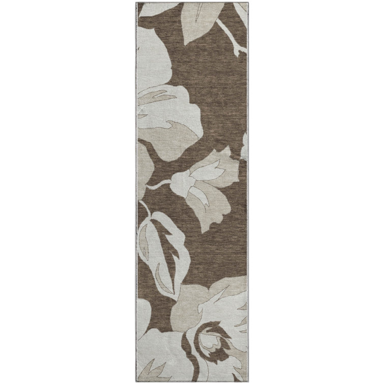 Premium Machine Washable Prisco Brown Rug