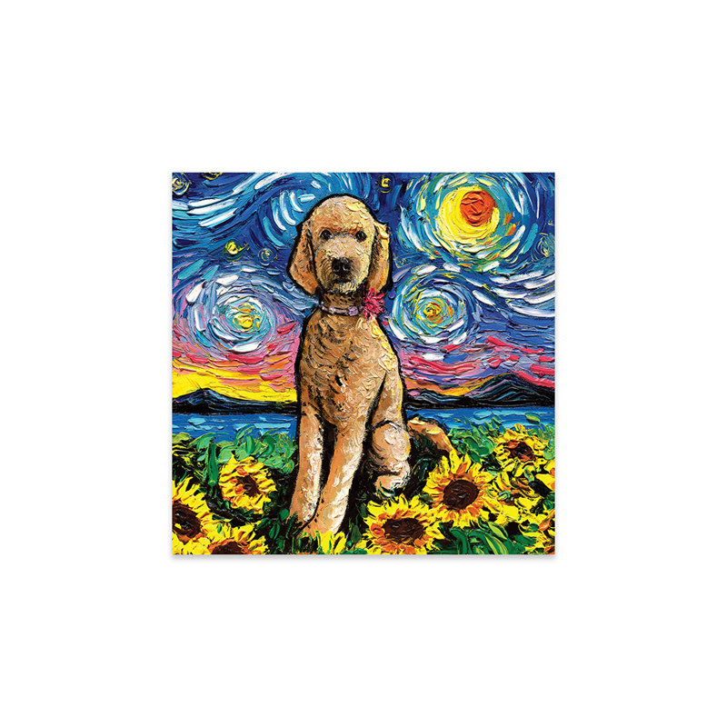 Goldendoodle Night II par Aja Trêves - aucune impression de cadre