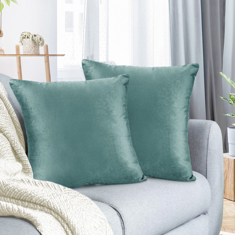  Velvet Decorative Throw Pillow Cover, Teal, 22"H x 22"W